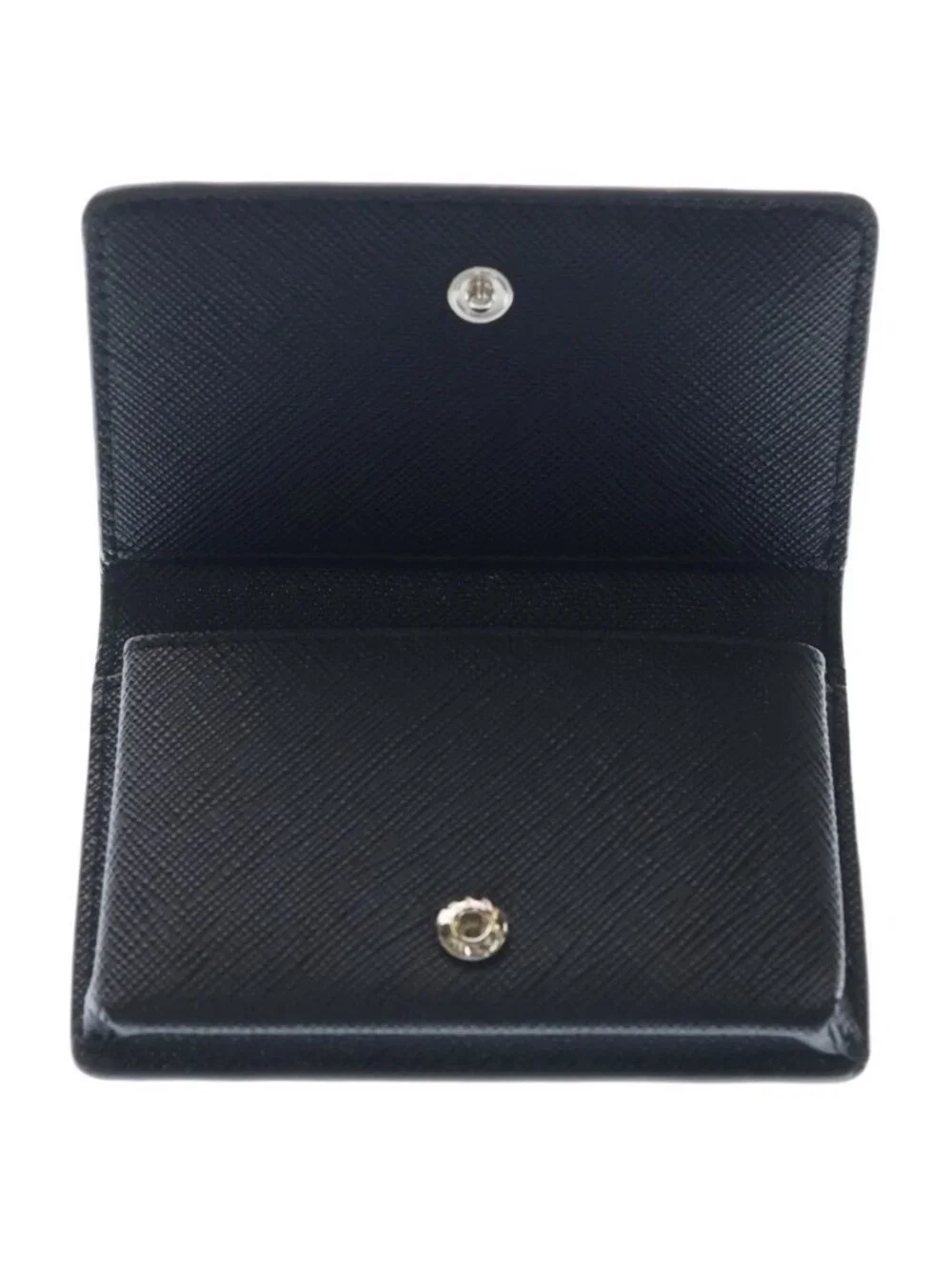 Prada Saffiano Leather Card Case Business Holder Black